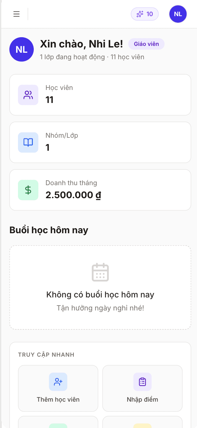 Giao diện trên điện thoại